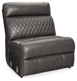 Samperstone Gray Armless Chair from Ashley Furniture - Luna Furniture