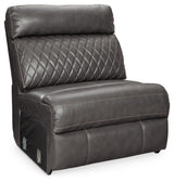 Samperstone Gray Armless Chair from Ashley Furniture - Luna Furniture