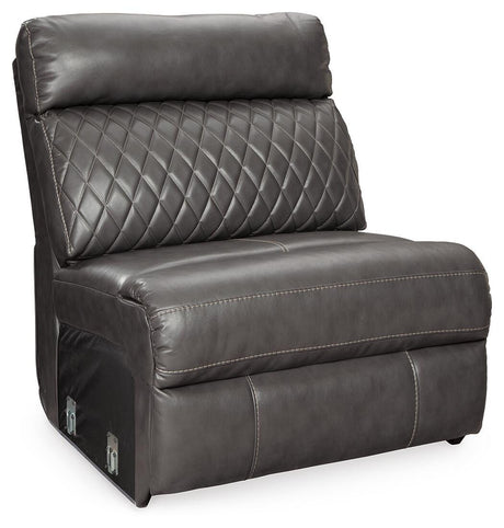 Samperstone Gray Armless Chair from Ashley Furniture - Luna Furniture