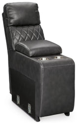 Samperstone Gray Console with Storage from Ashley Furniture - Luna Furniture