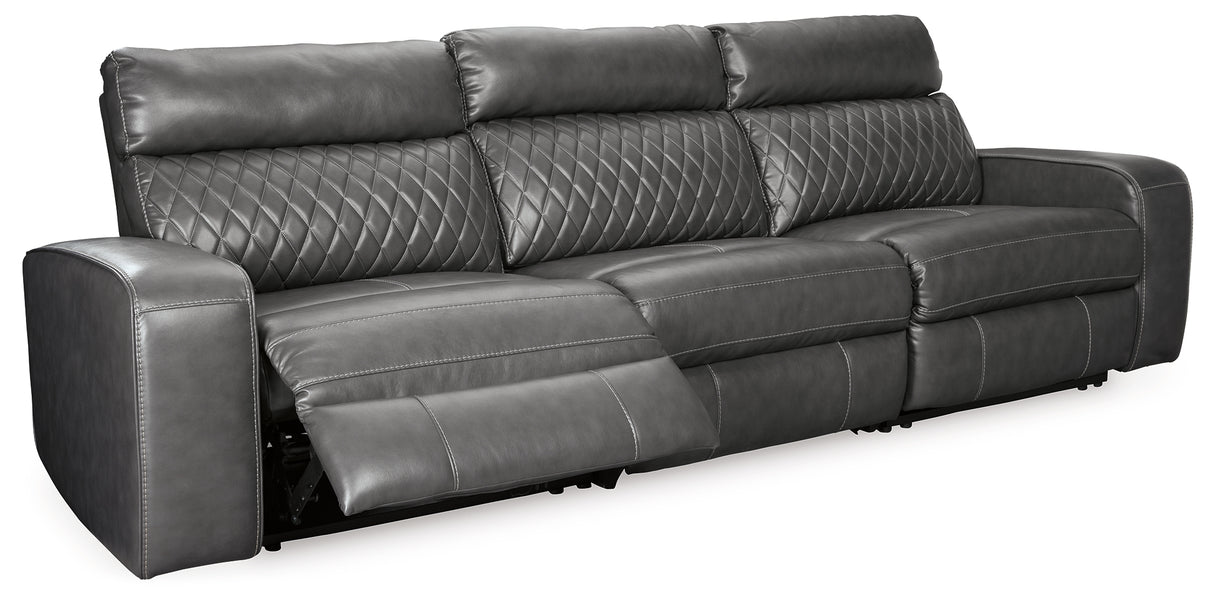 Samperstone Gray 3-Piece Power Reclining Sofa from Ashley Furniture - Luna Furniture