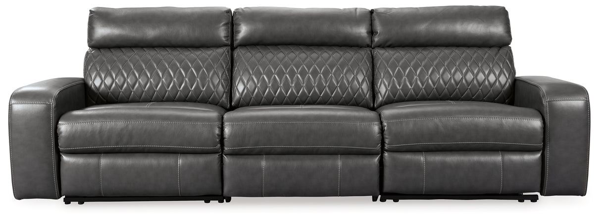 Samperstone Gray 3-Piece Power Reclining Sofa from Ashley Furniture - Luna Furniture