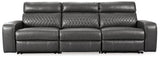 Samperstone Gray 3-Piece Power Reclining Sofa from Ashley Furniture - Luna Furniture