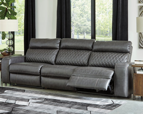 Samperstone Gray 3-Piece Power Reclining Sofa from Ashley Furniture - Luna Furniture