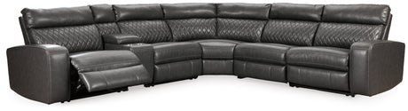 Samperstone Gray 6-Piece Power Reclining Sectional from Ashley - Luna Furniture