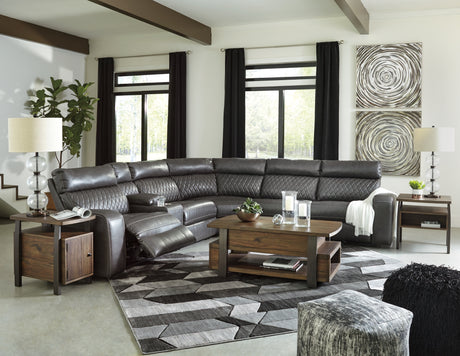 Samperstone Gray 6-Piece Power Reclining Sectional from Ashley - Luna Furniture