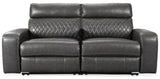Samperstone Gray 2-Piece Power Reclining Sectional Loveseat from Ashley Furniture - Luna Furniture