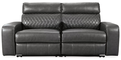 Samperstone Gray 2-Piece Power Reclining Sectional Loveseat from Ashley Furniture - Luna Furniture