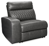 Samperstone Gray Left-Arm Facing Power Recliner from Ashley Furniture - Luna Furniture