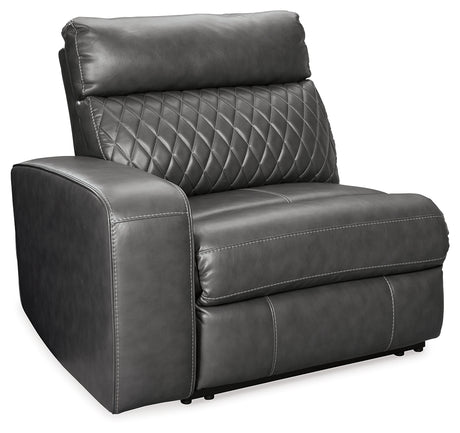 Samperstone Gray Left-Arm Facing Power Recliner from Ashley Furniture - Luna Furniture
