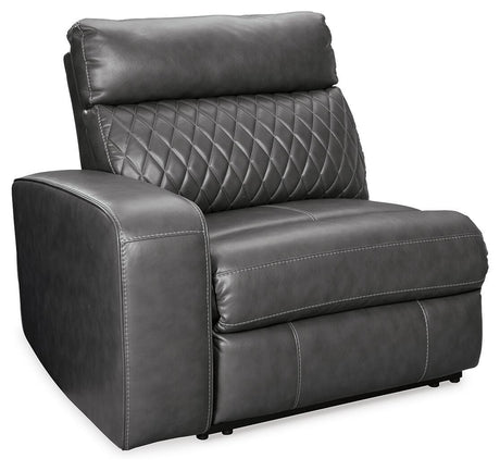 Samperstone Gray Left-Arm Facing Power Recliner from Ashley Furniture - Luna Furniture