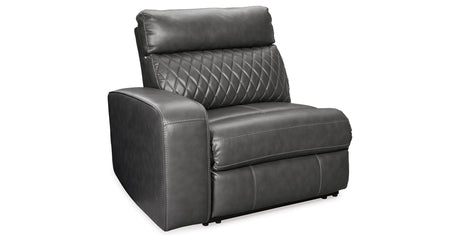 Samperstone Gray 2-Piece Power Reclining Sectional Loveseat from Ashley Furniture - Luna Furniture