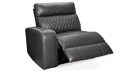Samperstone Gray Left-Arm Facing Power Recliner from Ashley Furniture - Luna Furniture