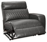 Samperstone Gray Right-Arm Facing Power Recliner from Ashley Furniture - Luna Furniture