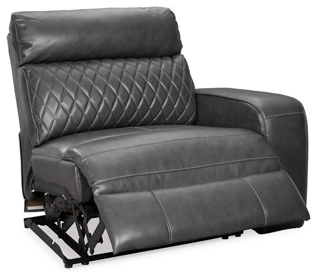 Samperstone Gray 2-Piece Power Reclining Sectional Loveseat from Ashley Furniture - Luna Furniture