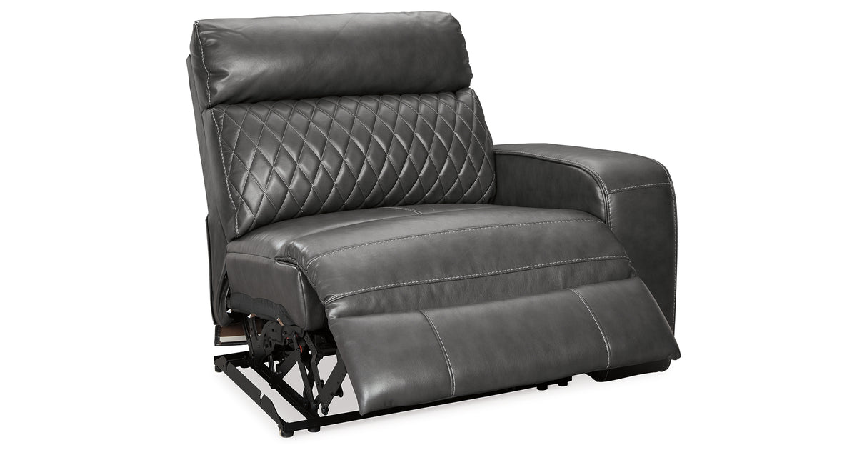 Samperstone Gray 2-Piece Power Reclining Sectional Loveseat from Ashley Furniture - Luna Furniture