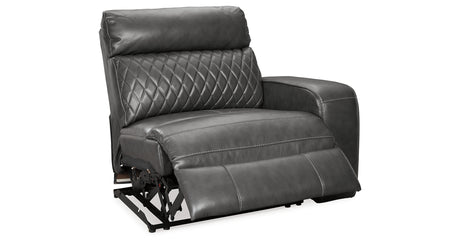 Samperstone Gray 2-Piece Power Reclining Sectional Loveseat from Ashley Furniture - Luna Furniture