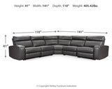 Samperstone Gray 5-Piece Power Reclining Sectional from Ashley Furniture - Luna Furniture