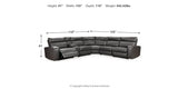 Samperstone Gray 6-Piece Power Reclining Sectional from Ashley Furniture - Luna Furniture