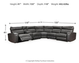 Samperstone Gray 6-Piece Power Reclining Sectional from Ashley Furniture - Luna Furniture
