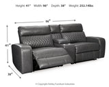 Samperstone Gray 3-Piece Power Reclining Sectional Loveseat from Ashley Furniture - Luna Furniture