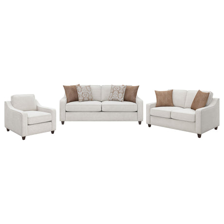 Christine Beige 3-Piece Cushion Back Living Room Set from Coaster - Luna Furniture