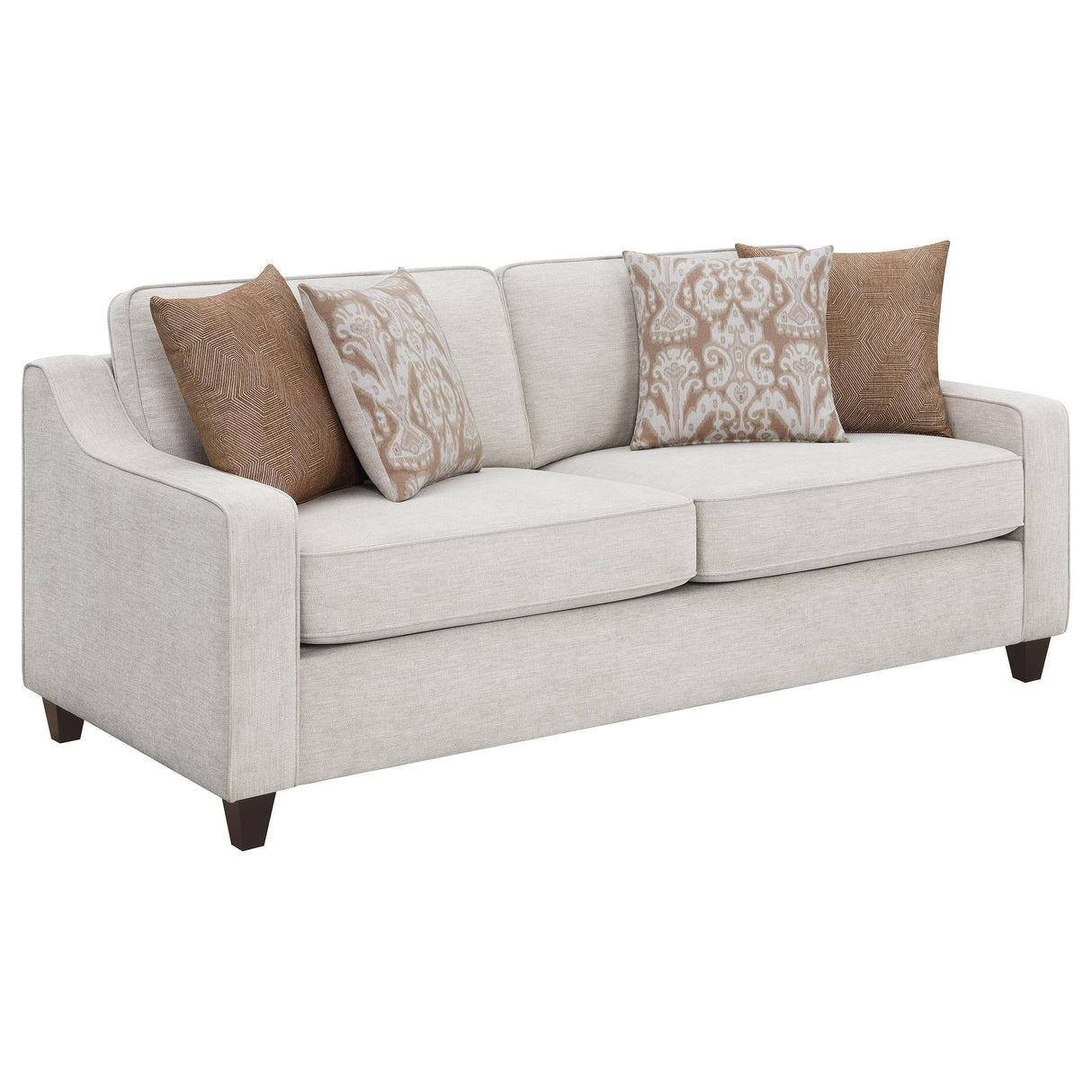 Christine Beige Upholstered Cushion Back Sofa from Coaster - Luna Furniture