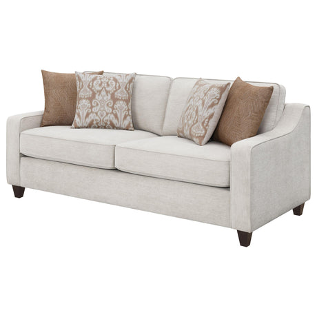 Christine Beige Upholstered Cushion Back Sofa from Coaster - Luna Furniture