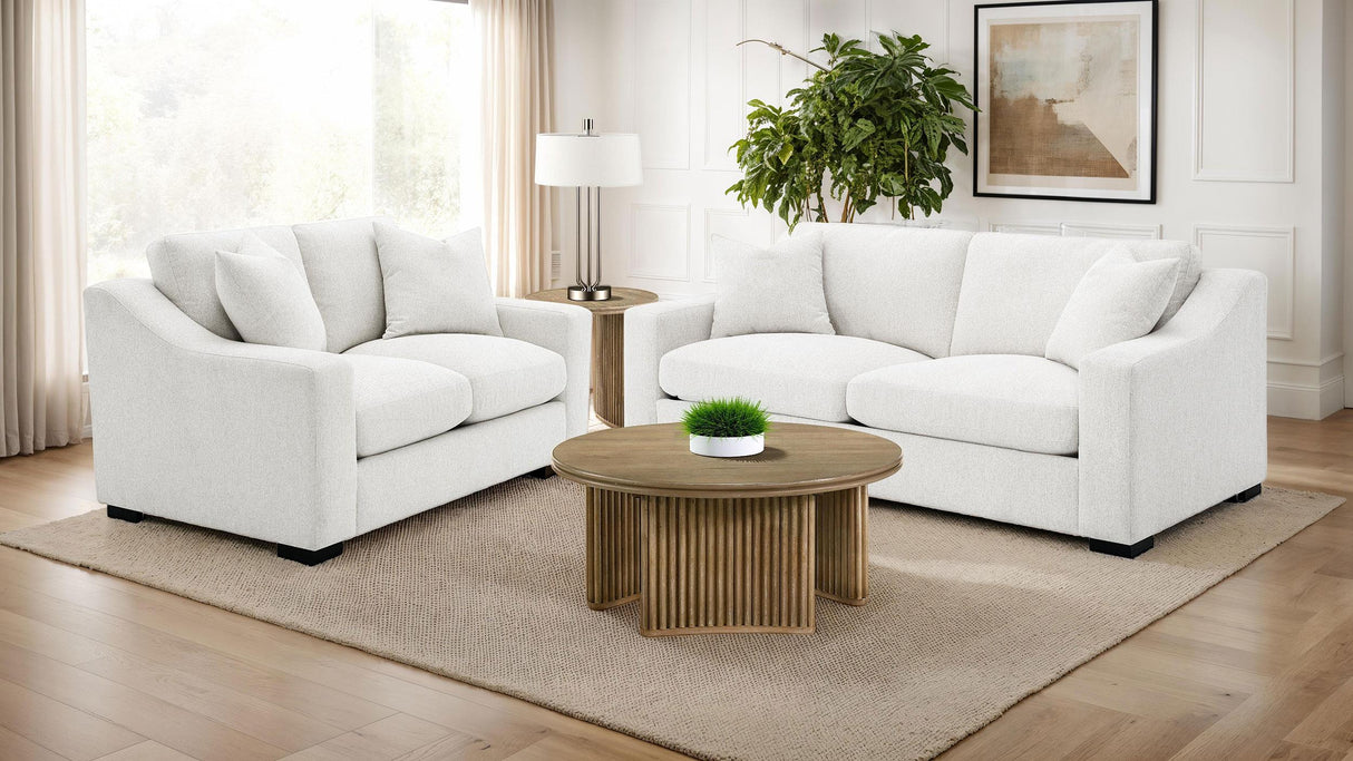 Ashlyn Sand 2-Piece Upholstered Track Arm Living Room Set from Coaster - Luna Furniture