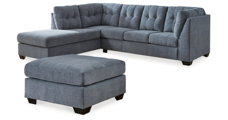 Marleton Denim 2-Piece Sectional with Ottoman from Ashley Furniture - Luna Furniture