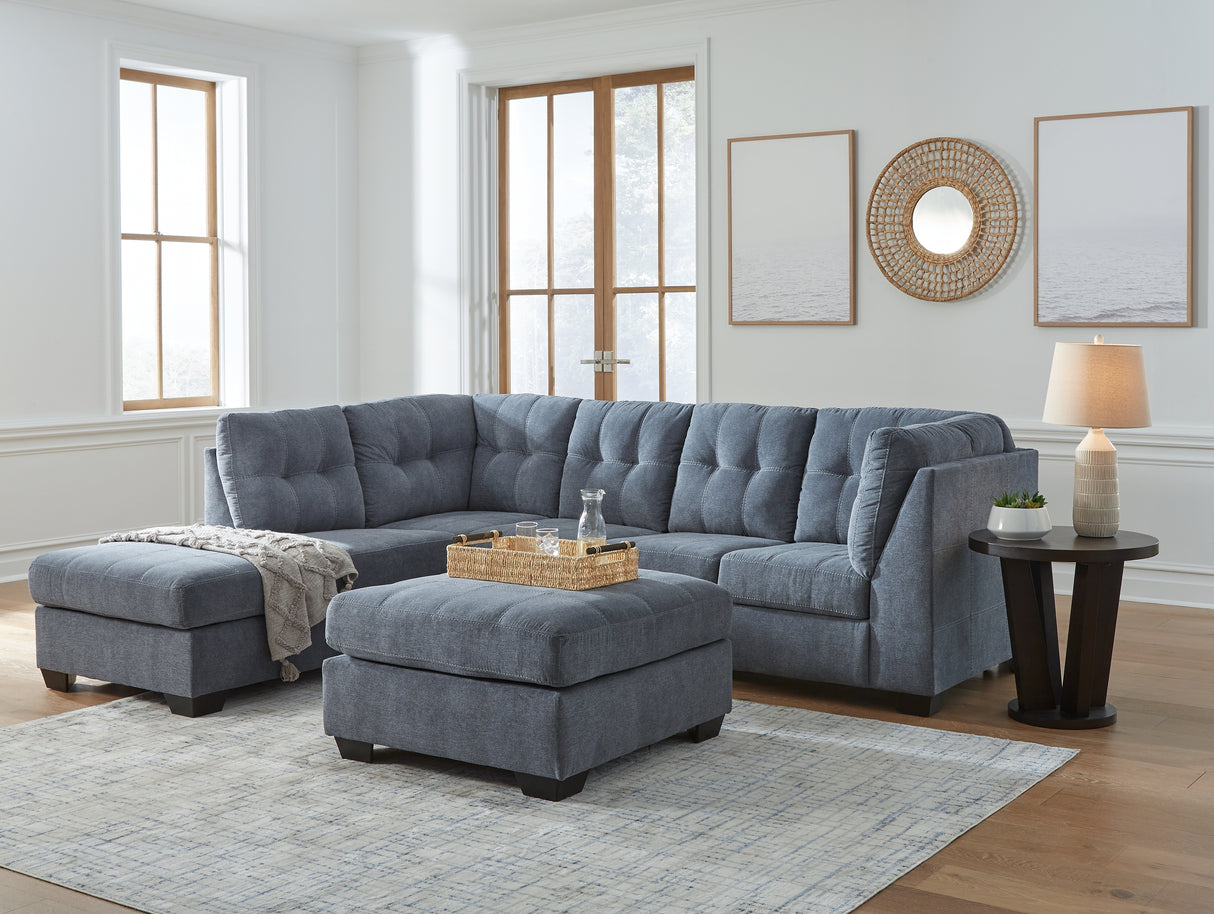 Marleton Denim 2-Piece Sectional with Ottoman from Ashley Furniture - Luna Furniture