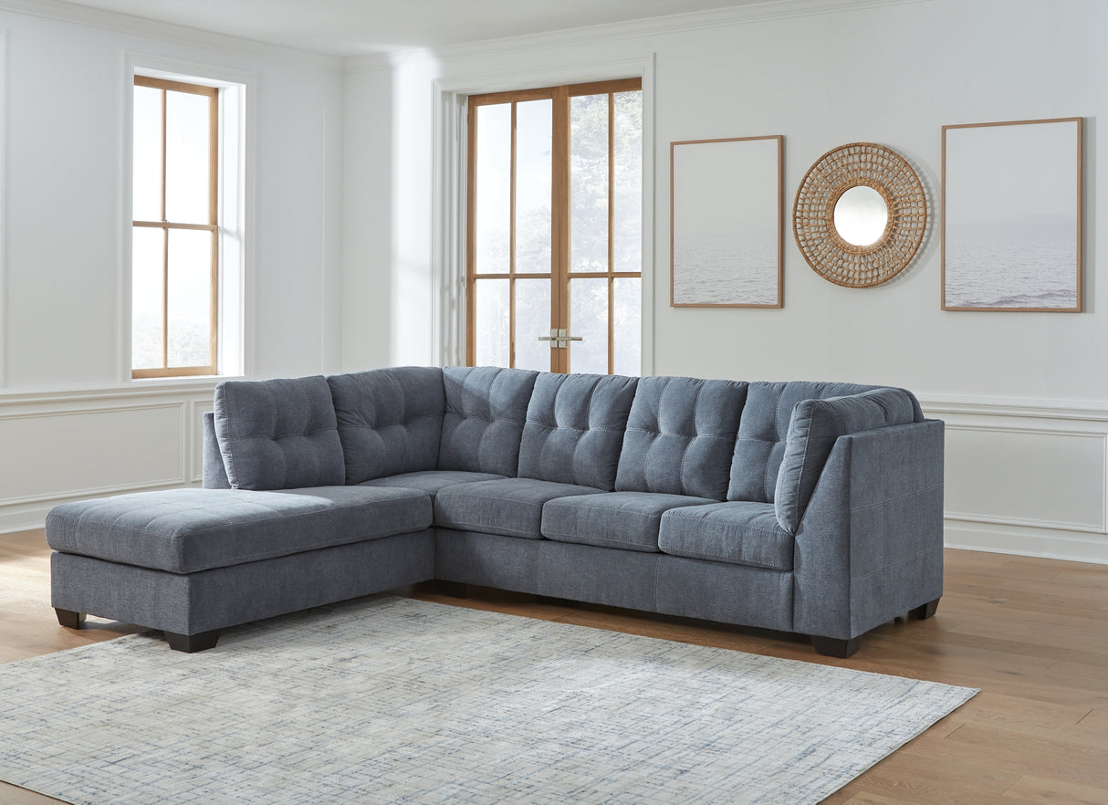 Marleton Denim 2-Piece LAF Chaise Sectional from Ashley Furniture - Luna Furniture
