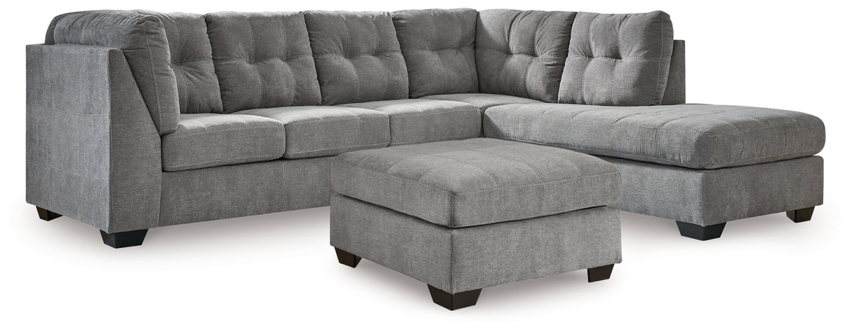 Marleton Gray 2-Piece Sectional and Ottoman from Ashley - Luna Furniture