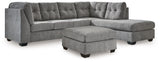Marleton Gray 2-Piece Sectional and Ottoman from Ashley - Luna Furniture
