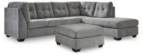 Marleton Gray 2-Piece Sectional and Ottoman from Ashley - Luna Furniture