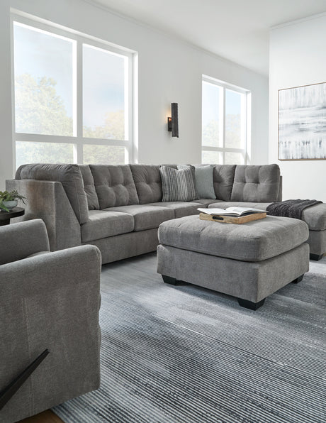 Marleton Gray 2-Piece Sectional and Ottoman from Ashley - Luna Furniture