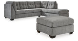Marleton Gray 2-Piece Sectional with Ottoman from Ashley Furniture - Luna Furniture