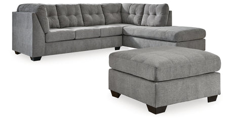 Marleton Gray 2-Piece Sectional with Ottoman from Ashley Furniture - Luna Furniture