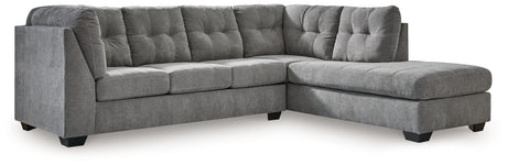 Marleton Gray 2-Piece RAF Chaise Sleeper Sectional from Ashley Furniture - Luna Furniture