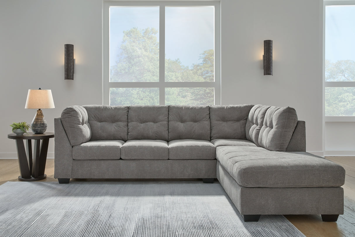 Marleton Gray 2-Piece Sectional and Ottoman from Ashley - Luna Furniture