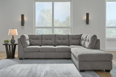 Marleton Gray 2-Piece Sectional and Ottoman from Ashley - Luna Furniture