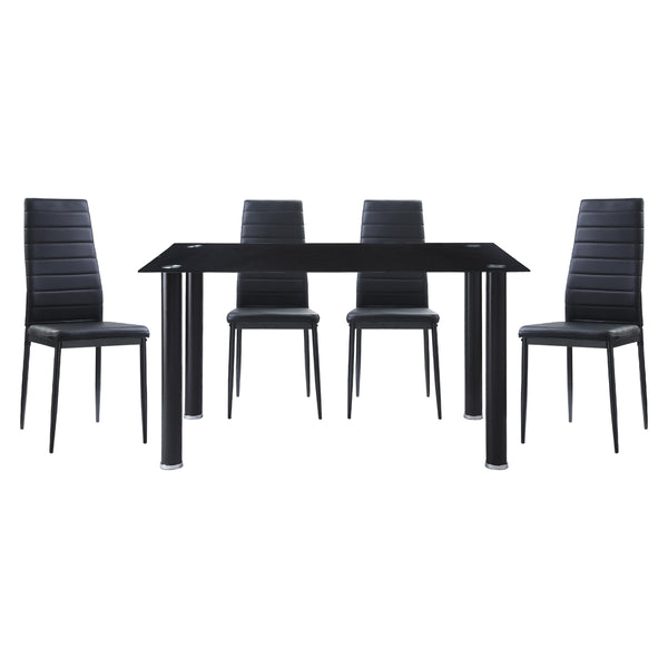 Florian Black 5-Piece Dining Set