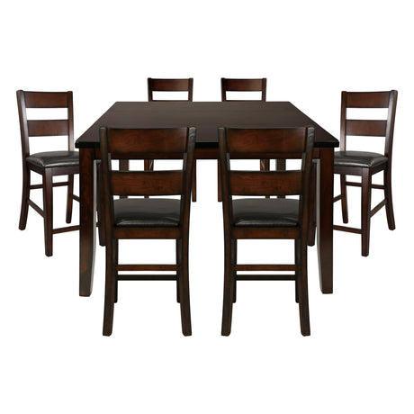 Mantello Cherry 7-Piece Extendable Counter Height Set from Homelegance - Luna Furniture