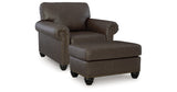 Roxmere Chair and Ottoman in Umber from Ashley - Luna Furniture