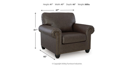 Roxmere Chair and Ottoman in Umber from Ashley - Luna Furniture