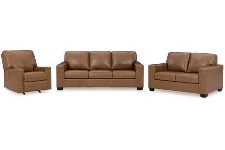 Bolsena Caramel Sofa, Loveseat and Recliner from Ashley Furniture - Luna Furniture