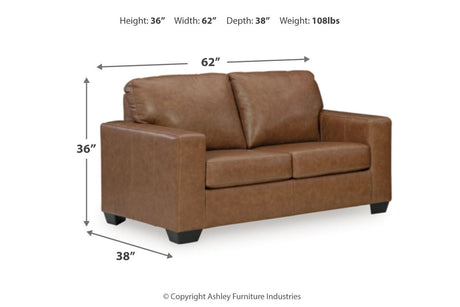 Bolsena Caramel Sofa, Loveseat and Recliner from Ashley Furniture - Luna Furniture