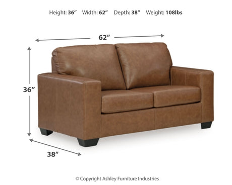 Bolsena Caramel Sofa, Loveseat and Recliner from Ashley Furniture - Luna Furniture