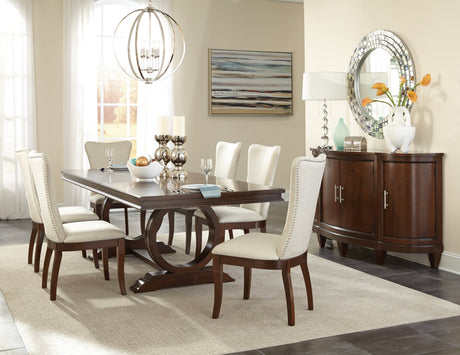 Oratorio Beige/Dark Cherry Side Chair, Set of 2 from Homelegance - Luna Furniture
