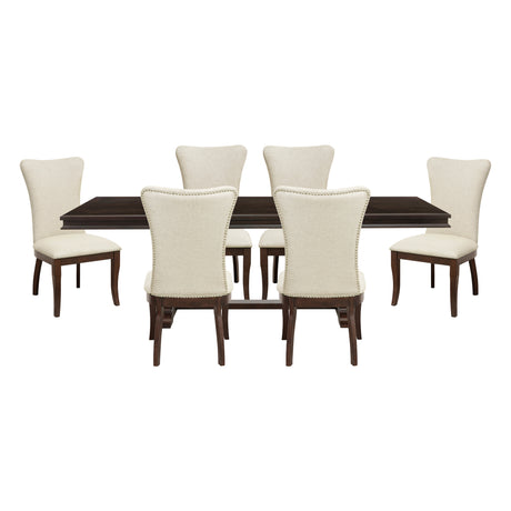 Oratorio Beige/Dark Cherry Side Chair, Set of 2 from Homelegance - Luna Furniture